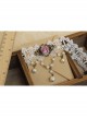 Baroque Retro Pink Rose Faux Pearl Fashion Bride White Lace Female Short Necklace