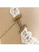 Baroque Retro Pink Rose Faux Pearl Fashion Bride White Lace Female Short Necklace