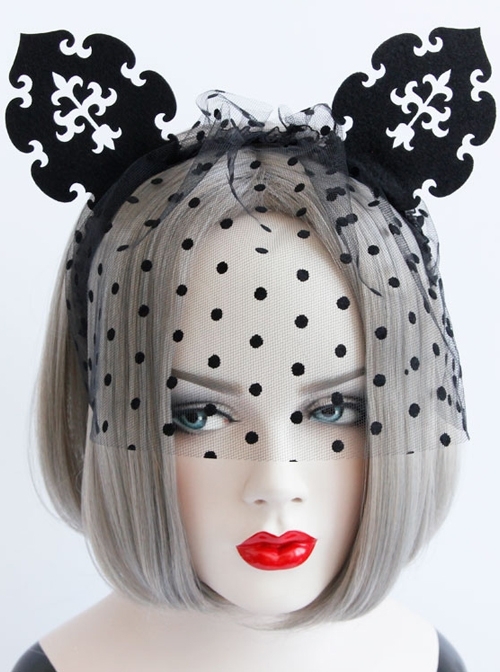 Gothic Black Retro Cute Cat Ears Sexy Prom Veil Halloween Christmas Veil Headband