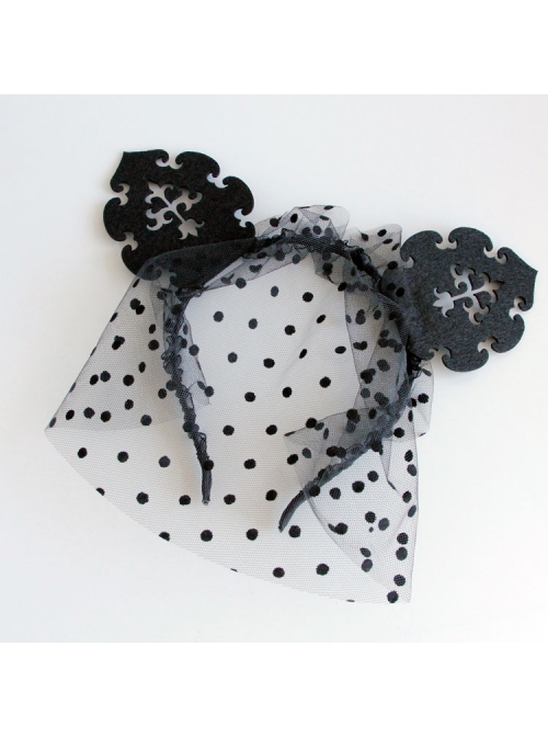 Gothic Black Retro Cute Cat Ears Sexy Prom Veil Halloween Christmas Veil Headband