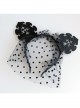 Gothic Black Retro Cute Cat Ears Sexy Prom Veil Halloween Christmas Veil Headband