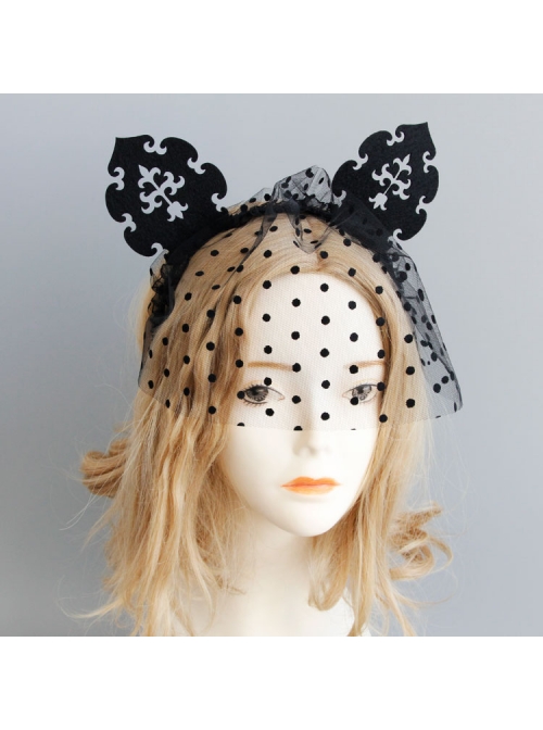 Gothic Black Retro Cute Cat Ears Sexy Prom Veil Halloween Christmas Veil Headband