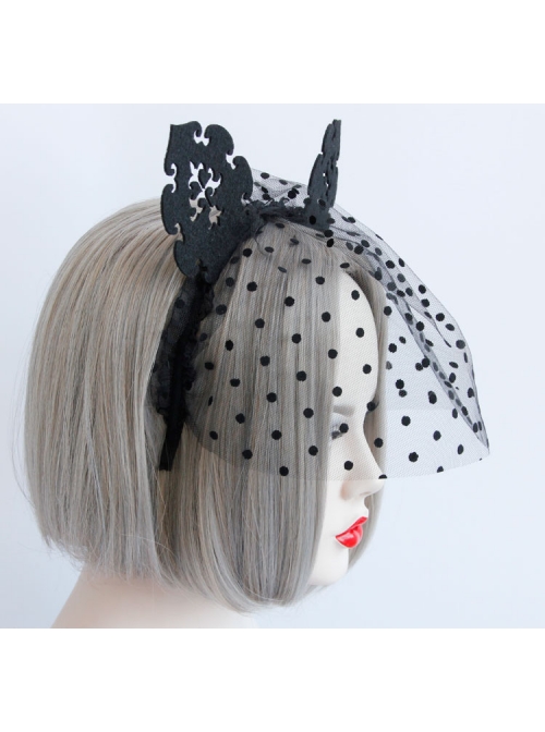 Gothic Black Retro Cute Cat Ears Sexy Prom Veil Halloween Christmas Veil Headband