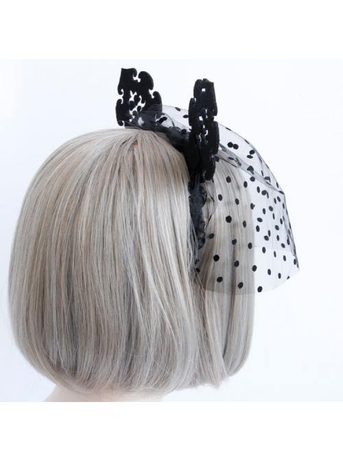 Gothic Black Retro Cute Cat Ears Sexy Prom Veil Halloween Christmas Veil Headband