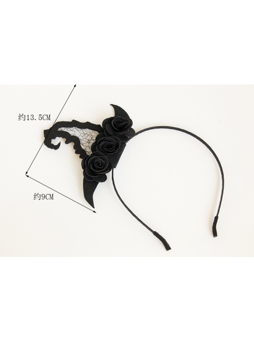 Black Gothic Rose Masquerade Creative Witch Hat Halloween Party Party Show Headband