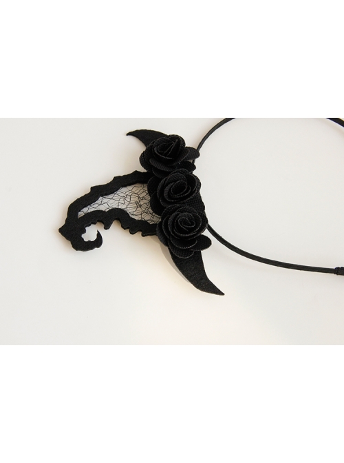 Black Gothic Rose Masquerade Creative Witch Hat Halloween Party Party Show Headband