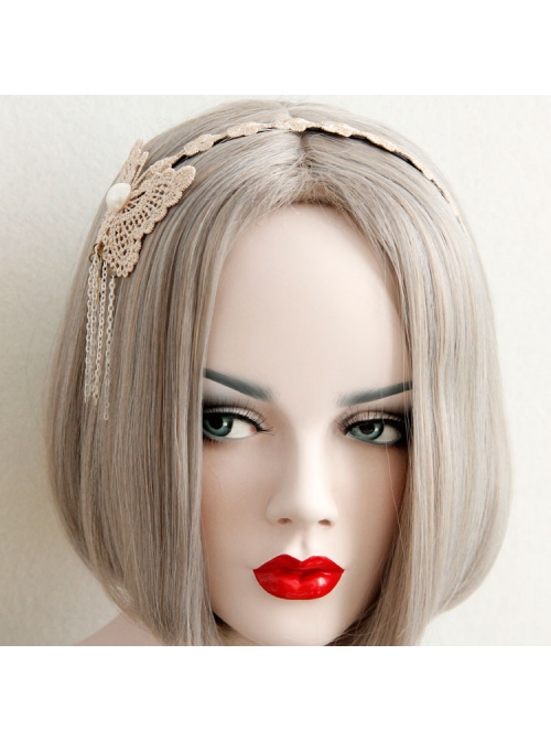 Fashion Elegant Golden Lace Butterfly Tassel Temperament Handmade Headband