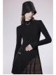 High Collar Metal Chain Pendant Long Sleeve Black Punk T-Shirt