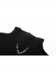 High Collar Metal Chain Pendant Long Sleeve Black Punk T-Shirt