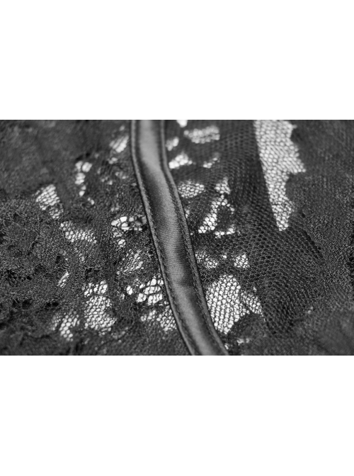 Black Gothic Shoulder Cushion Lace Embroidery Short Jacket