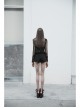 Black Gothic Shoulder Cushion Lace Embroidery Short Jacket