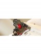 Gothic Style Retro Fashion Personality Black Lace Ruby Handmade Bracelet With Ring One Chain
