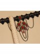 Bride Gothic Vampire Exaggerated Black Lace Ruby Fashion Choker