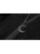 Front Oblique Zipper Pointed Hood Long Sleeve Split Hem Black Gothic Coat