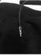 Front Oblique Zipper Pointed Hood Long Sleeve Split Hem Black Gothic Coat