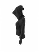 Sharp-Angle Wizard Hat Front Hairball Metal Moon Pendant Black Gothic Embroidery Coat