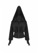 Sharp-Angle Wizard Hat Front Hairball Metal Moon Pendant Black Gothic Embroidery Coat