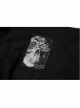 Fake Two-Piece Metal Zipper Decoration Waist Buckle Back Embroidery Black Punk Short Coat