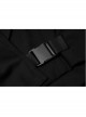 Fake Two-Piece Metal Zipper Decoration Waist Buckle Back Embroidery Black Punk Short Coat