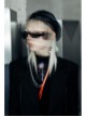 Fake Two-Piece Metal Zipper Decoration Waist Buckle Back Embroidery Black Punk Short Coat