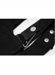 Asymmetric Unilateral Lapel Waist Hollow-Out Metal Buckle Waist Loop Black Punk Waistcoat