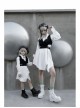 Asymmetric Unilateral Lapel Waist Hollow-Out Metal Buckle Waist Loop Black Punk Waistcoat