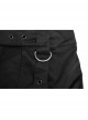 Black Punk Metal Eyelets Strap Side Pocket Half Skirt