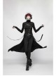 Black Punk Metal Eyelets Strap Side Pocket Half Skirt