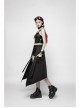 Black Punk Metal Eyelets Strap Side Pocket Half Skirt
