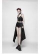 Black Punk Metal Eyelets Strap Side Pocket Half Skirt