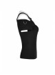 Off-Shoulder Metal Buckle Shoulder Strap Short Sleeve Black Punk Knit T-Shirt