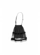 Childrenswear Metal Buckle Leather Shoulder Strap Double-Layer Mesh Black Punk Bubble Skirt