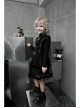 Childrenswear Metal Buckle Leather Shoulder Strap Double-Layer Mesh Black Punk Bubble Skirt