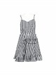 White Plaid A Type Flounce Lower Hem Punk Children Sling Dress
