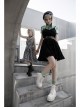 White Plaid A Type Flounce Lower Hem Punk Children Sling Dress