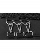 Metal Buckle Decoration Splice Mesh Low-Grade Black Punk Pants
