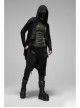 Metal Buckle Decoration Splice Mesh Low-Grade Black Punk Pants