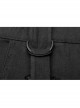 Metal Buckle Decoration Splice Mesh Low-Grade Black Punk Pants