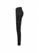 Black Beads Decals Decoration Gothic Burning Out Flowers Velvet Knitted Legging