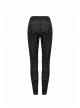 Black Beads Decals Decoration Gothic Burning Out Flowers Velvet Knitted Legging