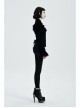 Black Beads Decals Decoration Gothic Burning Out Flowers Velvet Knitted Legging