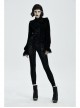 Black Beads Decals Decoration Gothic Burning Out Flowers Velvet Knitted Legging