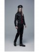 Front Lace-Up Splice Red Plaid Knit Broken Holes Mesh Black Punk Woven Pants