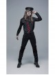 Front Lace-Up Splice Red Plaid Knit Broken Holes Mesh Black Punk Woven Pants