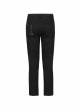 Metal Eyelets Decoration Spliced Crack Texture Imitation Leather Black Punk Pants