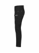 Metal Eyelets Decoration Spliced Crack Texture Imitation Leather Black Punk Pants