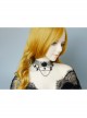 Black Angel Clavicle Chain Gothic Crystal Hollow Fishnet Dark Halloween Collar