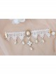 Baroque White Pearl Flowers Handmade Bride Lace Wedding Tassel Armband Bracelet