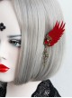 Gothic Wine Red Wings Gems Retro Cross Felt Cloth Without Pierced Ear Clips