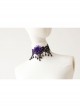 Gothic Retro Purple Flower Black Lace Pearl Female Exaggerated Palace Choker